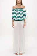 Green Elastic mini blouse 19693