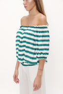 Green Elastic mini blouse 19693