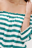 Green Elastic mini blouse 19693