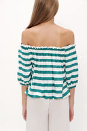 Green Elastic mini blouse 19693