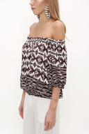 Brown Elastic mini blouse 19693