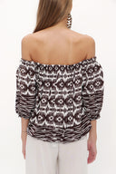 Brown Elastic mini blouse 19693