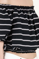 Striped Elastic mini blouse 19693