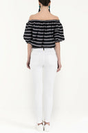 Striped Elastic mini blouse 19693