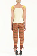 Yellow Feathered strap blouse 19694