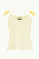 Yellow Feathered strap blouse 19694