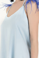 Blue Feathered strap blouse 19694