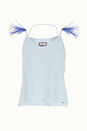 Blue Feathered strap blouse 19694