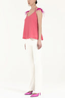 Pink Feathered strap blouse 19694