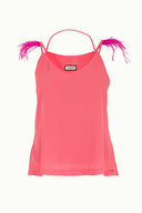Pink Feathered strap blouse 19694