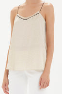 Beige Patterned spaghetti straps tanktop 19704