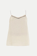 Beige Patterned spaghetti straps tanktop 19704