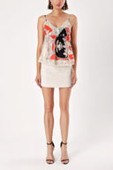 Red Lace detail strappy blouse 19710