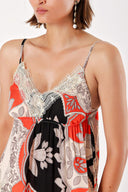 Red Lace detail strappy blouse 19710