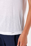 White Wide Cut Basic Tshirt 19712