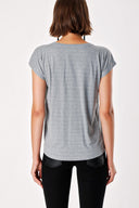 Gray V-Neck Basic Tshirt 19713