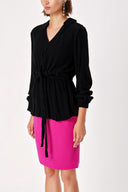 Black Lace detailed V neck tunic 19717