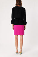 Black Lace detailed V neck tunic 19717