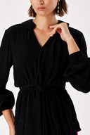 Black Lace detailed V neck tunic 19717