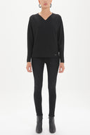 Black Zipped wide cut blouse 19721