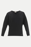 Black Zipped wide cut blouse 19721