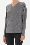 Silver Zipped wide cut blouse 19721