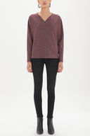 Burgundy Zipped wide cut blouse 19721