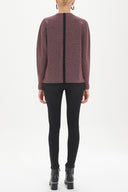 Burgundy Zipped wide cut blouse 19721