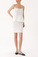 White Spaghetti straps  brode  blouse  19740