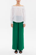 White Off shoulder  brode  blouse  19745