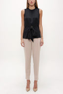 Black Metal accessory detail blouse  19753