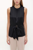 Black Metal accessory detail blouse  19753