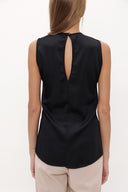 Black Metal accessory detail blouse  19753