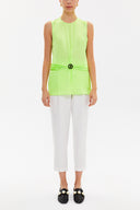 Yellow Metal accessory detail blouse  19753