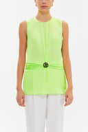 Yellow Metal accessory detail blouse  19753