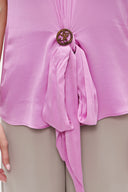 Lilac Metal accessory detail blouse  19753