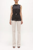 Spotted Metal accessory detail blouse  19753