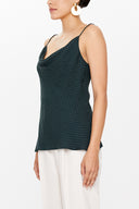 Smoked Degage collar  strappy  blouse  19755