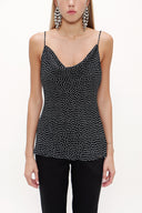 Patterned Degage collar  strappy  blouse  19755