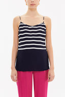 Navy Blue Spaghetti straps blouse 19756