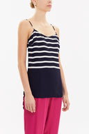 Navy Blue Spaghetti straps blouse 19756