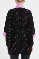 Black Contrast colour maxi kimono 19757