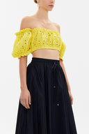Yellow Brode  short blouse  19758
