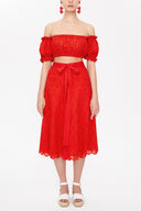 Red Brode  short blouse  19758