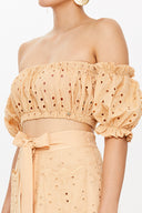 Beige Brode  short blouse  19758