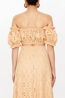 Beige Brode  short blouse  19758