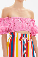 Pink Brode  short blouse  19758