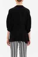 Black Balloon sleeve    wide cut blouse  19761