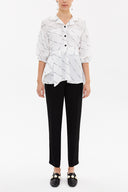 White Balloon sleeve    wide cut blouse  19761