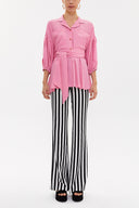 Pink Balloon sleeve    wide cut blouse  19761